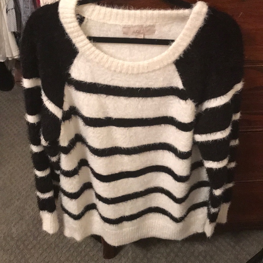 So soft black and white strip sweater